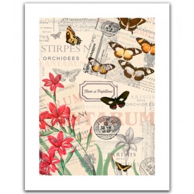 Pintoo-H1585 Puzzle aus Kunststoff - Buttlerfly & Flower