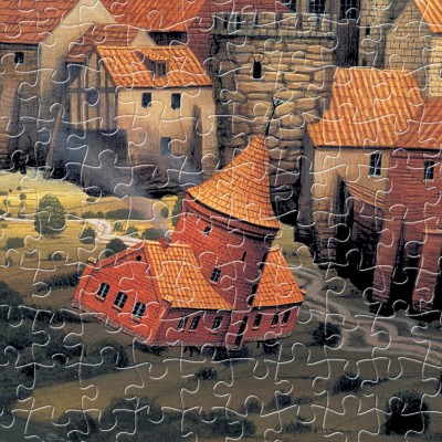 Pintoo-H1637 Puzzle aus Kunststoff - Jacek Yerka - City is Landing
