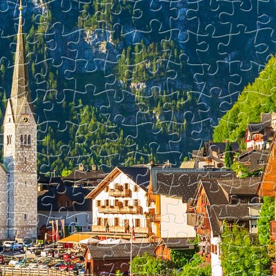 Pintoo-H1785 Puzzle aus Kunststoff - Lakeside Village of Hallstatt, Austria