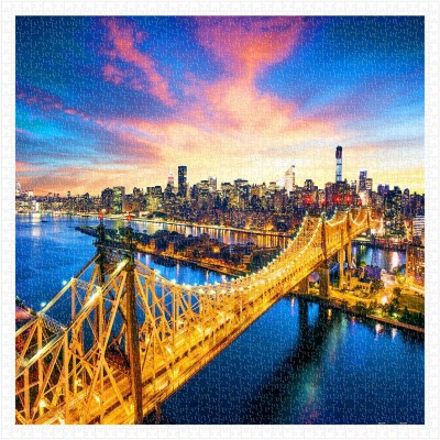 Pintoo-H1786 Puzzle aus Kunststoff - Manhattan with Queensboro Bridge, New York