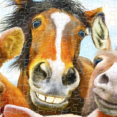 Pintoo-H2038 Puzzle aus Kunststoff - Howard Robinson - Farm selfie