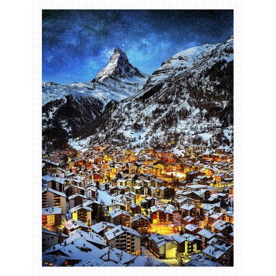 Pintoo-H2066 Puzzle aus Kunststoff - Light of Zermatt, Switzerland