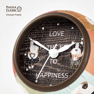 Pintoo-KC1001 3D Puzzle Clock - Love is Key to Happiness