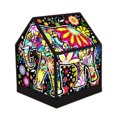 Pintoo-R1007 3D Puzzle - House Lantern - Cheerful Elephants