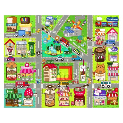 Pintoo-T1015 Plastic Puzzle - Cute Street Map
