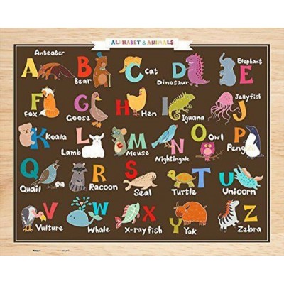Pintoo-T1022 Puzzle aus Kunststoff - Alphabet and Animals (auf Englisch)