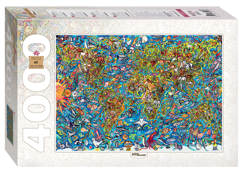 Puzzle Map of the World Step-Puzzle-85407 4000 pieces Jigsaw 