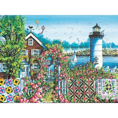 Puzzle Sunsout-14641 Nene Thomas: Sommerrosen am Hafen