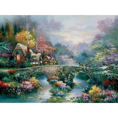 Puzzle Sunsout-18030 James Lee - Peaceful Cottage