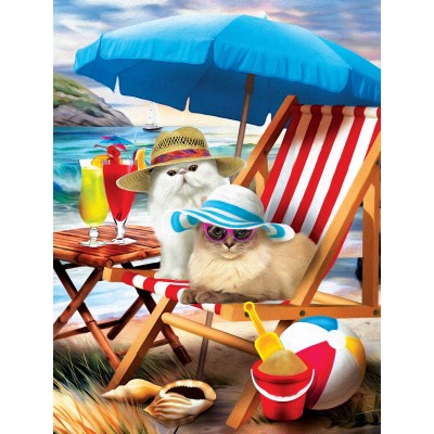 Puzzle Sunsout-28865 XXL Pieces - Beach Cats