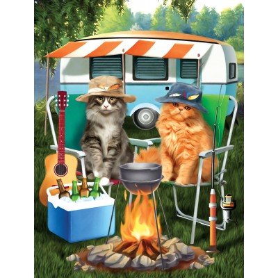 Puzzle Sunsout-29762 Pièces XXL - Amis au Camping