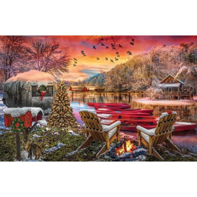 Puzzle Sunsout-30141 Christmas Eve Camping