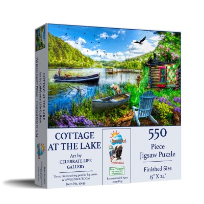 Puzzle Sunsout-30159 Hütte am See