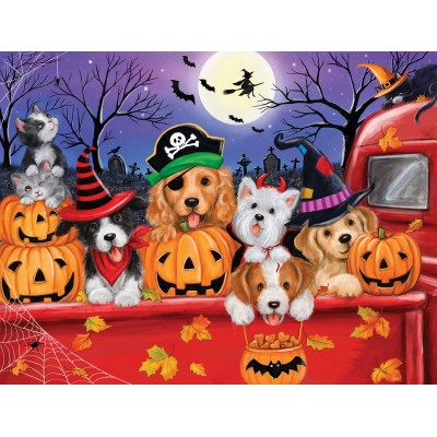 Puzzle Sunsout-35322 Pièces XXL - Red Truck Halloween