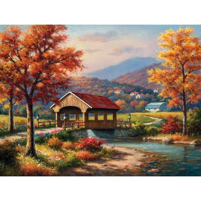 Puzzle Sunsout-36610 XXL Teile - Covered Bridge in Fall