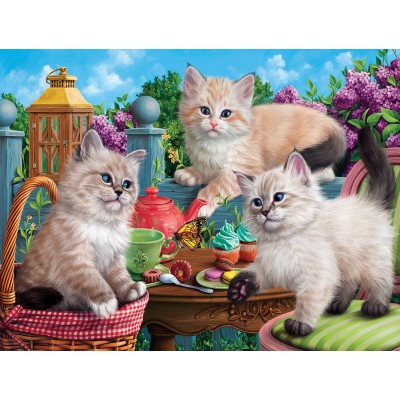 Puzzle Sunsout-42909 Kitten Tea Party