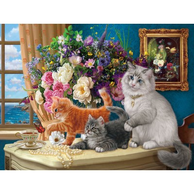 Puzzle Sunsout-42929 Pièces XXL - Le Tableau des Chatons