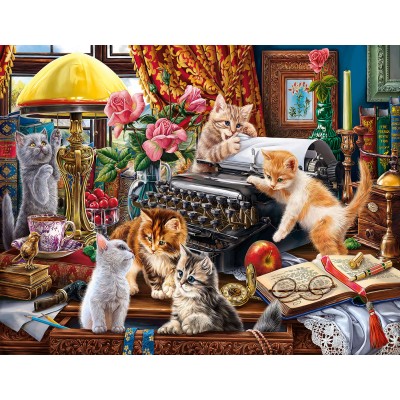 Puzzle Sunsout-42948 XXL Pieces - Kittens in the Writer's Office