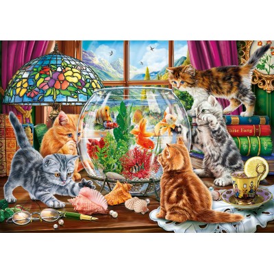 Puzzle Sunsout-42973 Pièces XXL - Chatons et Aquarium