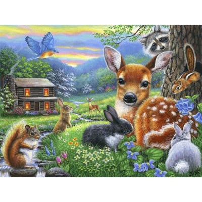 Puzzle Sunsout-52034 XXL Pieces - Spring at the Cabin