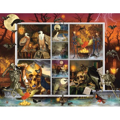 Puzzle Sunsout-55924 Halloween Stamps: Skeleton Dance