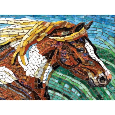 Puzzle Sunsout-70701 Cynthie Fisher - Stained Glass Horse