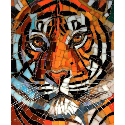 Puzzle Sunsout-70707 Tigre en Vitrail