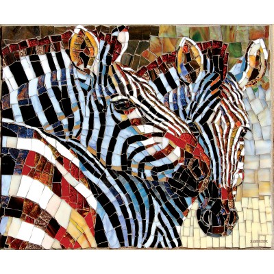 Puzzle Sunsout-70725 Stained Glass Zebras