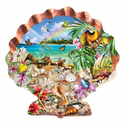 Sunsout-95012 Konturenpuzzle - Tropische Muscheln