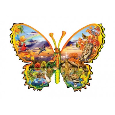 Sunsout-95084 Konturenpuzzle - Herbst Schmetterling