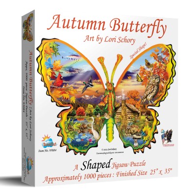 Sunsout-95084 Konturenpuzzle - Herbst Schmetterling