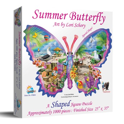 Sunsout-95092 Konturenpuzzle - Sommer Schmetterling