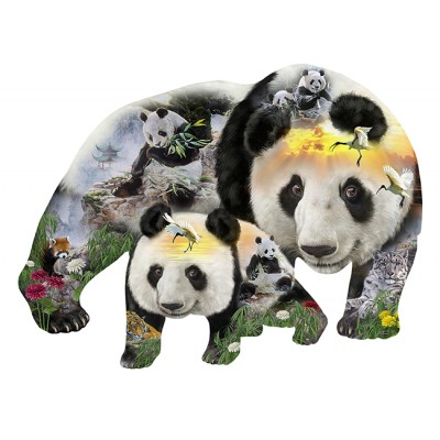 Puzzle Sunsout-96043 XXL Teile - J.M.M. & Jurek Zamoyski - Panda-Monuim