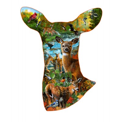 Puzzle Sunsout-97022 Shaped - Deer Domain