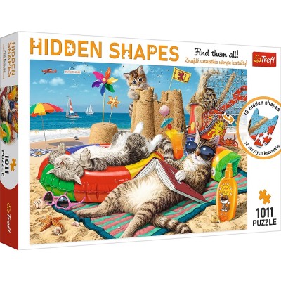 Puzzle Trefl-10674 Hidden Shapes - Feline Holidays