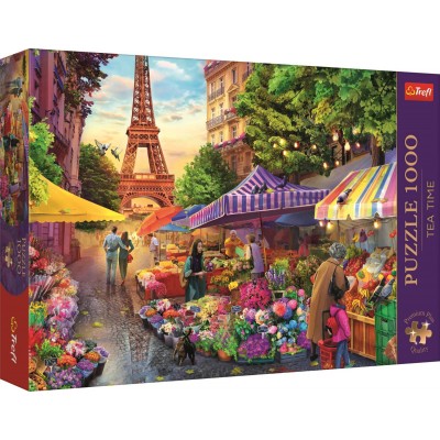 Puzzle Trefl-10799 Tea Time: Blumenmarkt, Paris