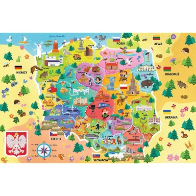 Puzzle Trefl-15556 Karte von Polen (auf Polnisch)
