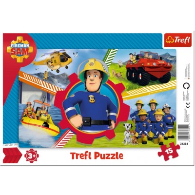 Trefl-31351 Puzzle Cadre - Sam le Pompier