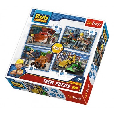 Trefl-34270 4 Puzzles - Bob The Builder
