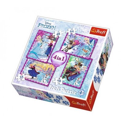 Trefl-34294 4 Puzzles - Frozen