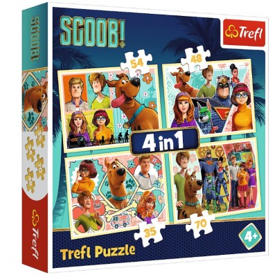 Trefl-34340 4 Puzzles - Scooby Doo