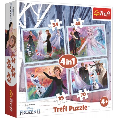 Trefl-34344 4 Puzzles - Frozen 2