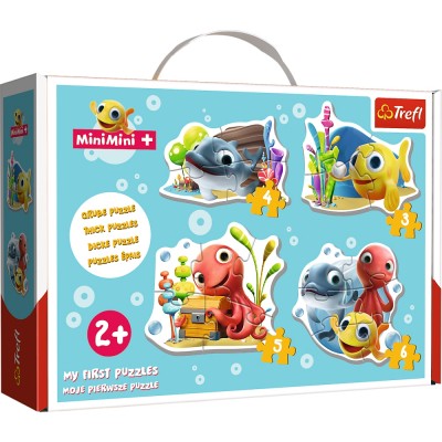 Trefl-36125 Rahmenpuzzle - 4 Puzzles - Baby Classic Fish MiniMini
