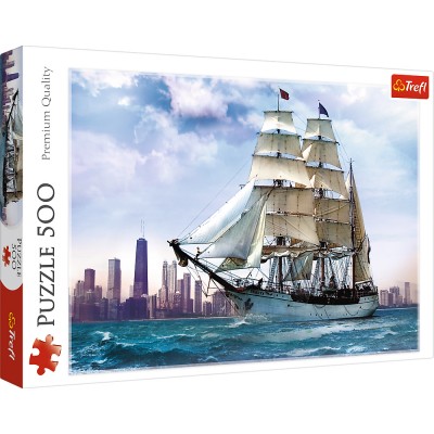 Trefl-37120 Jigsaw Puzzle - 500 Pieces - Sailing near Chicago