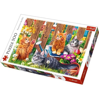 Puzzle Trefl-37326 Kleine Kätzchen im Garten