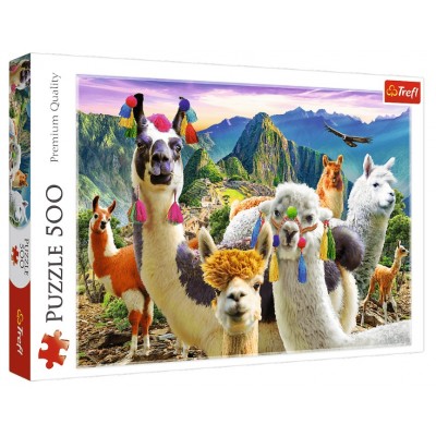 Puzzle Trefl-37383 Lamas in the Mountains