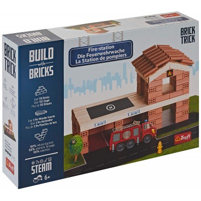 Puzzle Trefl-60983 Build with Bricks - Das Feuerwehrhaus