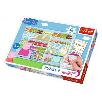 Trefl-75117 Peppa Pig - Puzzle + Stickers
