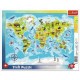 Puzzle Cadre - Carte du Monde Des animaux